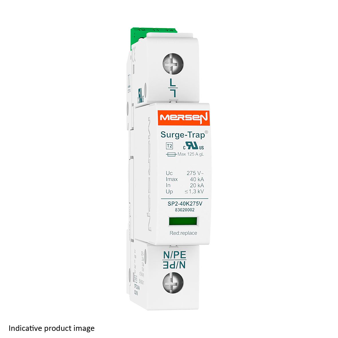 83020100 - SPD Type 2, 30kA, Uc750V, L-N, 1 Pole, 1 Module, Pluggable